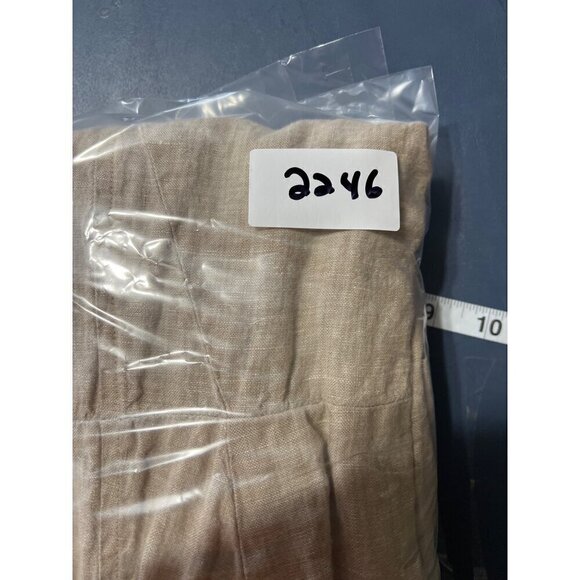 Loft Womens Linen Blend Dress Sz 4 Sleeveless Beige Romper Sequin Vacation - Picture 11 of 11